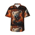 thumbnail image 1 of Fotbe Cute Maple Leaf Koala Camisa Hawaiana para Hombre Unisex – Camisa Casual de Verano con Botones de Manga Corta de Algodón y Lino,Medium, 1 of 7
