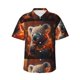 thumbnail image 1 of Balery Cute Maple Leaf Koala Camisas hawaianas de manga corta para hombre, camisas playeras de corte holgado, camisas de vacaciones con botones,Small, 1 of 7