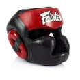 thumbnail image 1 of Casco de boxeo Fairtex HG13 de piel auténtica, negro/rojo, 1 of 6