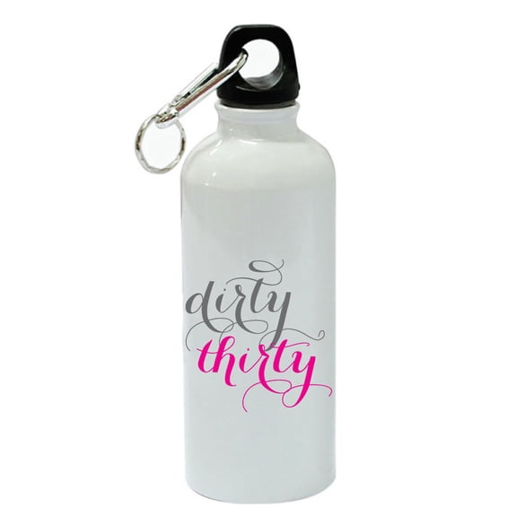 Dirty Thirty White Aluminum Sports 20 oz Water Bottle