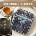 thumbnail image 3 of Yuyamidu Blue Lily Bible Cover Cross Bible Carrying Book Case for Women Protective Church Organizer Holder Bag with Handle Pockets Christian Gifts, 3 of 8