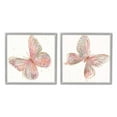 thumbnail image 4 of Stupell Industries Pink & Glam Butterflies Nature Animals & Insects Painting Gray Framed Art Print Wall Art, Set of 2, 4 of 5