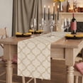 thumbnail image 2 of Table Runners 36 Inches Long Dress Scarves, Boho Moroccan Farmhouse Kitchen/Dining Table Runner, Short Coffee Tablerunners, Vintage Morocco Quatrefoil Geometric 13x36 Inch, 2 of 9