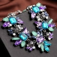 thumbnail image 2 of BAYAIXZ Jewelry for Women Women Fashion Statement Bib Collar Colorful Rhinestone Floral Chain Necklace for Gift Necklace Necklaces (Purple,One Size), 2 of 4