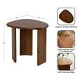 thumbnail image 6 of Kate and Laurel Tortola Modern Irregular Round Side Table, 22 x 18 x 20, Walnut Brown, Transitional Pebble End Table for Use as Bedroom Nightstand or Living Room Accent Table, 6 of 10