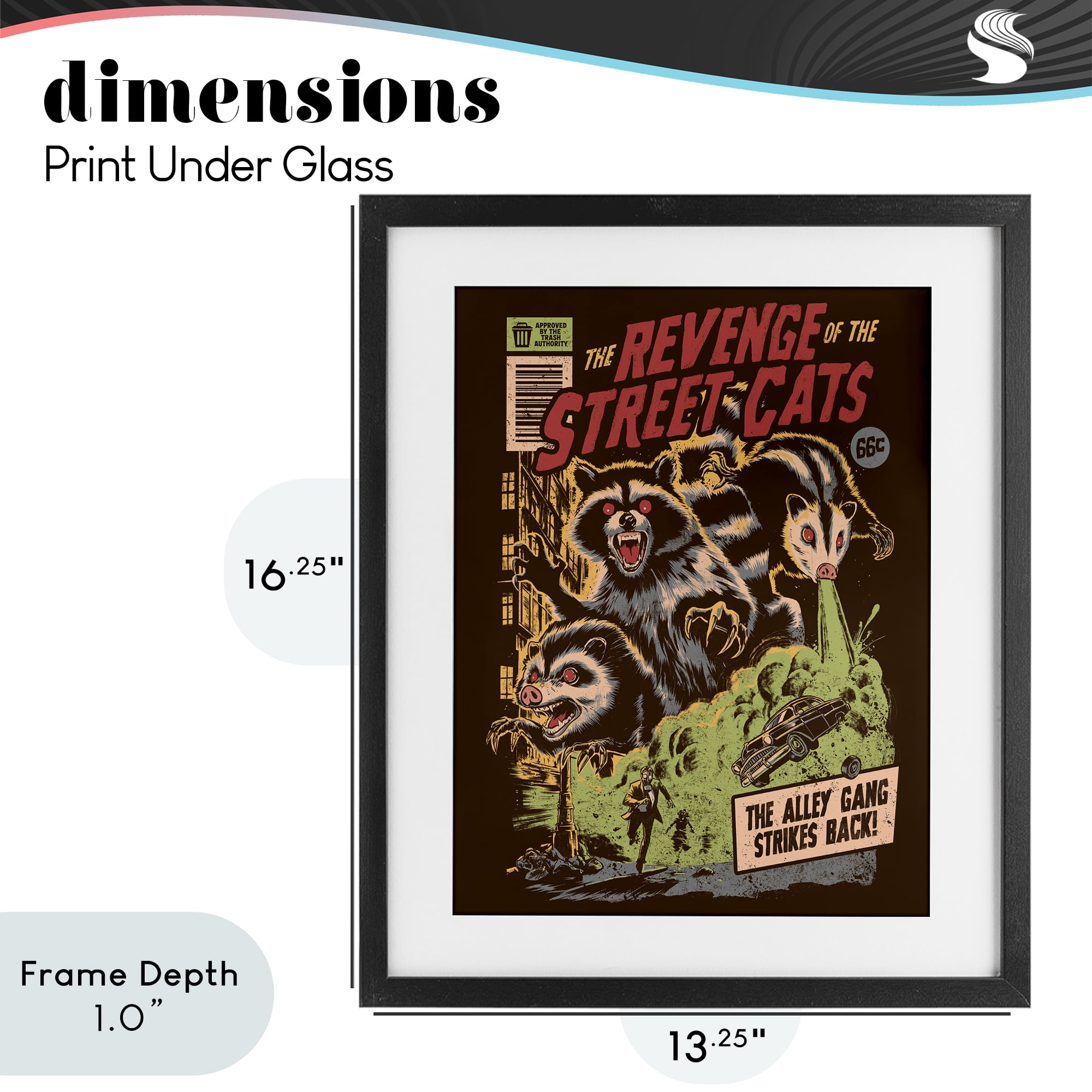 Stupell Industries Revenge Of Street Cats Black Framed Print Under Glass, design by EduEly Designs