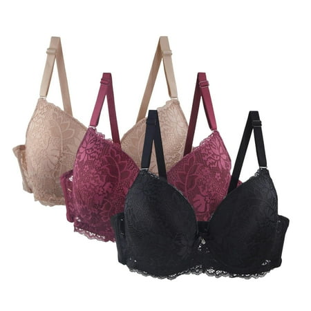 Baodmurt Lace Bras Set for Women Lounge & Sleep Adaptive Lingerie  Underwear  Beige+Red 50E