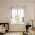 thumbnail image 2 of Floral Lace Sheer Tie Up Curtain 31.5W x 39.37L Inch Adjustable Rod Pocket Light Filtering Curtain for Kitchen Farmhouse, 2 of 6
