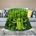 thumbnail image 2 of COMIO Broccoli Cartoon Throw Blanket Soft Round Blanket Wrap Blanket for Home Travel, 2 of 6