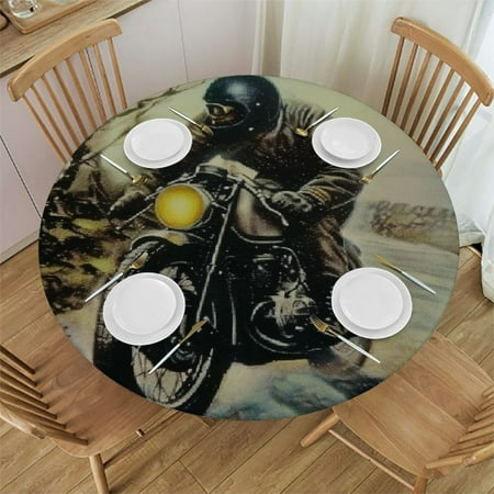 

Orinice Forest Round Table Cover Stain Resistant Washable Perfect for Indoor Outdoor Tablecloth Kitchen Dining Wedding Parties Elastic Edge 100% Polyester Fiber 46-50