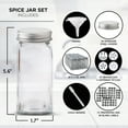 thumbnail image 3 of Nevlers 6 oz. Glass Spice Jar Set (24 Pack) | Herb Container Set With 6 oz. Square Spice Jars , Airtight Metal Lids and Accessories, 3 of 7