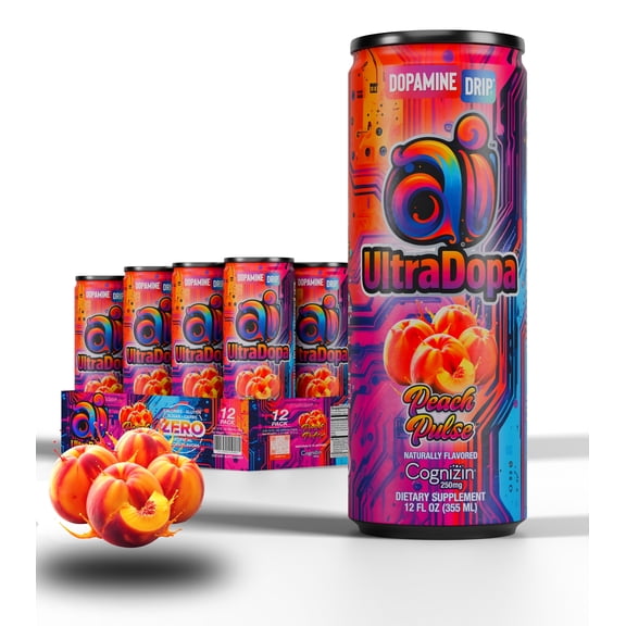 Ai UltraDopa Peach Pulse | Sugar-Free Energy Drink