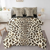 Manfei Leopard Print Bedding Comforter Set 7-Piece for Female Men,Jungle Animal King Bedding Sets,Old Fashion Ultra Soft Bed Sheets,Ultra Soft Home Decor,Reversible
