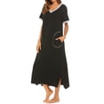 thumbnail image 2 of Avidlove Women Long Nightgowns Short Sleeve Full Length Nightshirt Side Split Nightdress Sleepwear with Pockets, 2 of 6