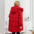 thumbnail image 5 of Gibobby Chamarra larga para mujer, Abrigos de invierno para mujer sobre la rodilla de longitud media con capucha, chamarra acolchada ligera y holgada(Rojo,XG), 5 of 5