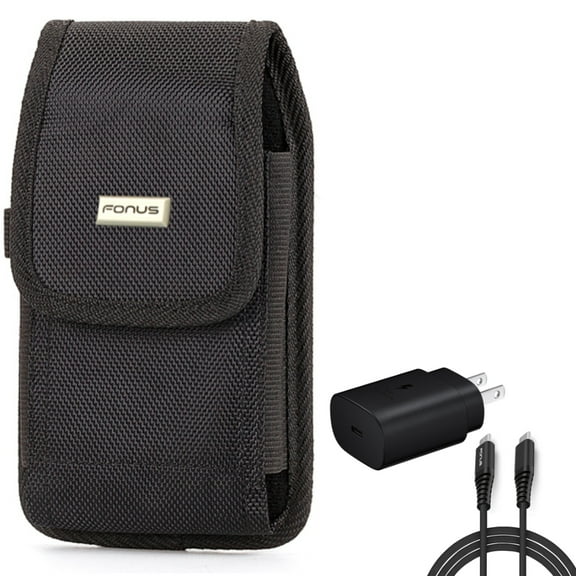 6ft USB-C Cable PD Type-C 25W Fast Home Charger with Holster Rugged Case Belt Clip for Samsung Galaxy XCover Pro S9 Plus S8 Plus S22 Ultra S21 Ultra S20 Ultra Plus S10 Plus FieldPro