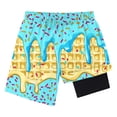 thumbnail image 3 of CYRBOKO Swim Trunks for Boys, Vacation Elastic Waist Summer Quick-dry Beach Shorts Sky Blue Size 9-10 T, 3 of 5