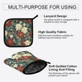 thumbnail image 3 of Yayeee Oven Mitts and Pot Holder Set of 2 Heat Resistant Kitchen Gloves Baking Hot Pad, Christmas Blooms, 3 of 5