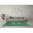 thumbnail image 3 of Ahgly Company Indoor Square Persian Turquoise Blue Traditional Area Rugs, 8' Square, 3 of 4
