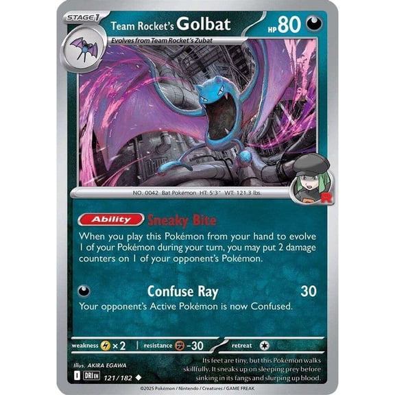 Pokemon Destined Rivals Uncommon Team Rocket's Golbat #121