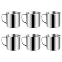 Monyance stainless steel cups 6Pcs Small Metal Camping Mugs 245ml Durable Tea Water Cups Glass Cups(2.76X2.76X2.36Inches)