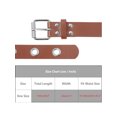 thumbnail image 4 of INSPIRE CHIC Women's Fashion Silver Buckle Vintage Hollow Circle Eyelet Belt for Dress Jeans 43.3x1.1" Brown, 4 of 6