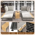 thumbnail image 6 of AECOJOY Outdoor Patio Furniture Sets,Metal Convertible Daybed With Coffee Table,5 Pieces Outdoor Sectional Conversation Sofa Couch,Grey, 6 of 9