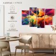 thumbnail image 4 of Elephant Stock Cloud Convergence Abstract Wall Art - Horizontal Multi Panel Canvas - Living Room Wall Decor - Abstract Multi Panel - Orange And Gray Decor - 36" x 22", 4 of 4