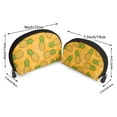 thumbnail image 2 of YFYANG 2 Piece Women's Portable Makeup Bags, Yellow Cartoon Pineapple Doodle Clutch Travel Toilet Bags Cosmetic Organizer, 2 of 7