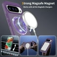 thumbnail image 4 of Asuwish Phone Case for Google Pixel 9 Pro XL/10 Pro XL Tempered Glass Screen Protector Magnetic Bracket stand Translucent Shockproof Protective Cell Cover Pixel9ProXL Pixel10PXL Women Men Deep purple, 4 of 7
