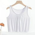 thumbnail image 2 of Wyobmus Women Olus Size Crop Tank Tops Comfy Modal Sleep Shirt Loose Fit Ruched Basic Tees Scpoop Neck Roomy Casual Half Camisoles 1X-8X A-White, 2 of 7