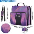 thumbnail image 3 of Water-Resistant 3-Ring Binder Organizer with Multiple Pockets Zipper Binder Bag for Office Purple Sky and Black Cat, 3 of 8
