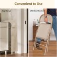 thumbnail image 3 of ELMERTON 4 Pack Khaki Folding Chairs with Padded Cushion and Back, Portable Heavy Duty Metal Frame Commercial Seat with 350-LBS Capacity, Foldable Indoor Outdoor Chairs for Office Party Event Kitchen, 3 of 8