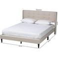 thumbnail image 2 of Velets Upholstered Low-Profile Platform Bed with Adjustable Headboard - Solid Wood Frame and Slat System (Beige, Queen), 2 of 5