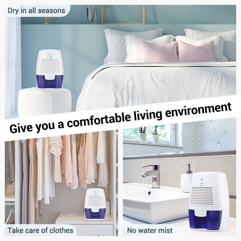 Portable Dehumidifier, Efficient Moisture Absorber, Fast Dehumidification with 17oz Capacity, Auto Shut-Off, USB Plug for Home, Basement, RV for 53-162sq ft