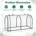 thumbnail image 3 of Costway 47" x 22" x 24" Portable Mini Greenhouse with 2 Zipper Doors & Ground Stakes Clear, 3 of 8