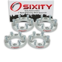 Sixity Auto 4 pc 1" 6x5.5 Wheel Spacers compatible with Mazda B2000 B2200 M12x1.5mm 1.25in Studs Lugs