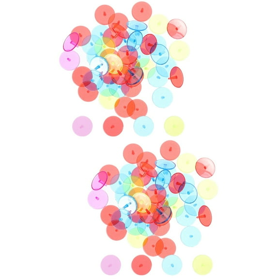 TABLZONE Plastic Ball Marker Transparent Round 0.9 Inch for Golf Practice 100Pcs