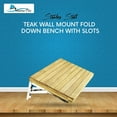 thumbnail image 2 of MARINE CITY Teak Wall Mount Fold Down Bench with Folding Brackets and Slots, 18 x 13 Inch, 90 Lock Position, Boat Shower Steam Sauna Room Hardware, 2 of 7