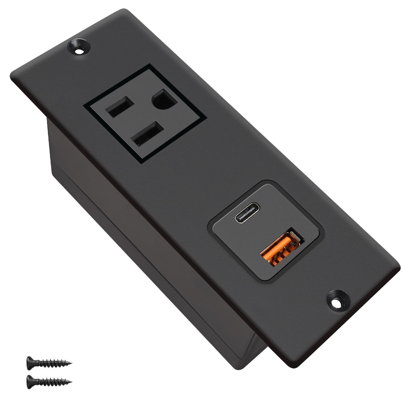 Recessed Power Strip USB C 20W PD Fast Charge Desk Power Outlet Type C