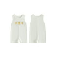 thumbnail image 2 of Suealasg Baby Summer Overall Romper Cross Embroidery Sleeveless Jumpsuit for Newborn Girls Boy Cute Clothes, 2 of 7