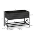 thumbnail image 3 of Galvanized Steel Raised Garden Bed - 40"x20"x10" Elevated Planter Box with Shelf - 440lbs Capacity - Dark Gray, 3 of 9