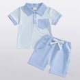 thumbnail image 2 of HCNTES Baby Boy Toddler kid Outfit Sets Short Sleeve T-shirt Elastic Waist Shorts 2 Piece Short Set Summer Spring Pjs For 2t 3t 4t 5t 6t 7t Children(L2-Blue,0-6 Months), 2 of 8