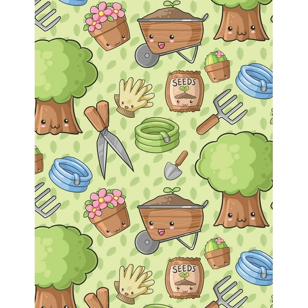 Japan Sketchbook Kawaii Gardening Themed Blank Sketchbook with the