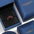 thumbnail image 5 of Gem Stone King 10K Yellow Gold Red Ruby and Blue Sapphire 3-Stone Ring for Women | 1.30 Cttw | Round 6MM | Gemstone July Birthstone | Size 8, 5 of 6