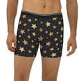 thumbnail image 2 of Men'S Boxer Briefs, Gold Glitter Star Soft And Breathable Mens Underwear Boxer Briefs With Widen Waist, 2 of 2