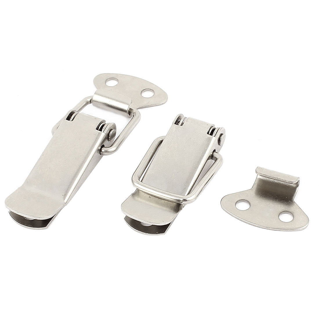 Cabinet Safety Stainless Steel Spring Toggle Straight Loop Latch Hasp 2pcs 