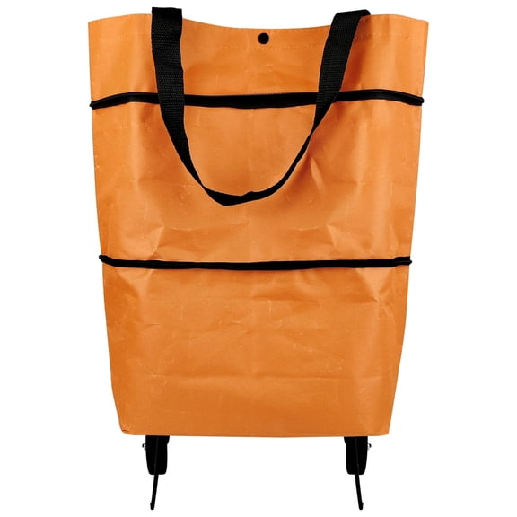 MEETSWEET Foldable Shopping Cart with Handle, Durable and Compact Design, Orange