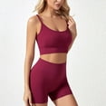 thumbnail image 3 of SWSMCLT Women's Yoga 2 Piece Outfit Track Sweatsuit Ribbed Tight High Waisted Thin Spandex 2 Piece Set Summer Track Suit Soft Burgundy Medium, 3 of 4