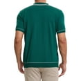 thumbnail image 3 of INSPIRE CHIC Men's Knit Shirt Button Down Short Sleeve Lightweight Casual Summer Knited Polo Shirts S Green, 3 of 6